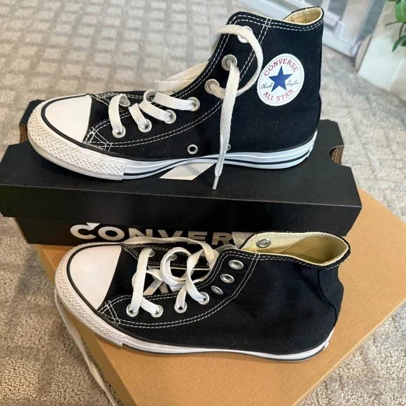 Converse Black Canvas High-Tops - Picture 1 of 5